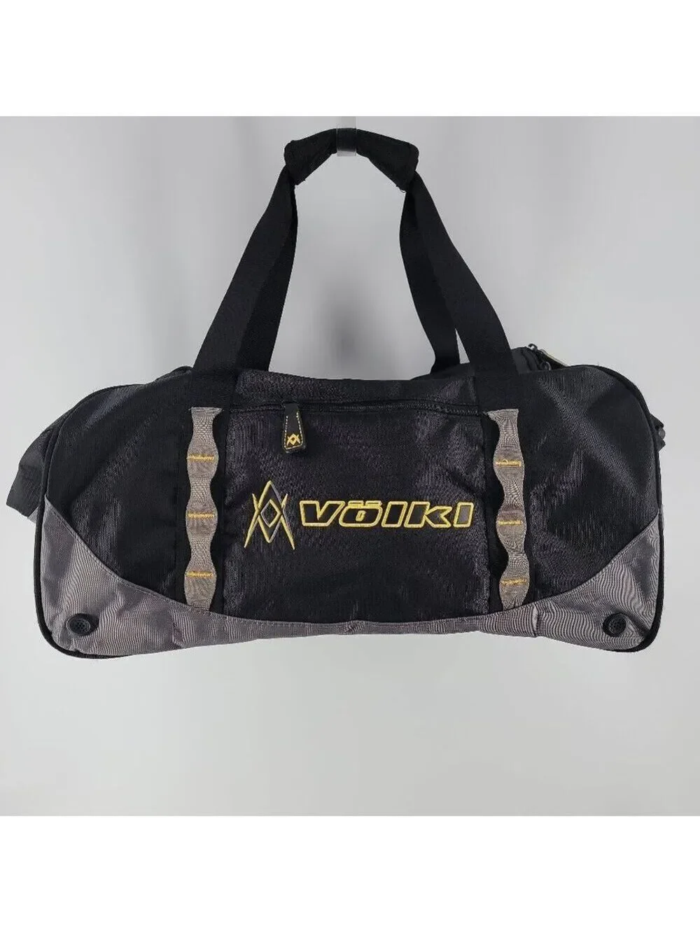 Völkl Sport Duffel Bag Black Gray Yellow Gym Travel Weekend